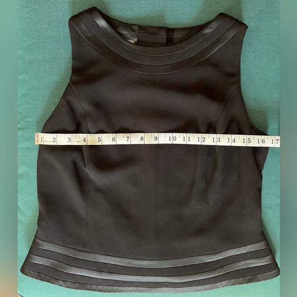 Silky Formal Black Sleeveless Cropped Top with Button-Up Back - Picture 3 of 5